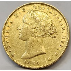 AUSTRALIA 1864 . ONE 1 SOVEREIGN . SYDNEY . GOLD